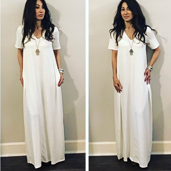 ✨LAST ONE✨Off white loose fit pocket maxi dress - Picture 8 of 8